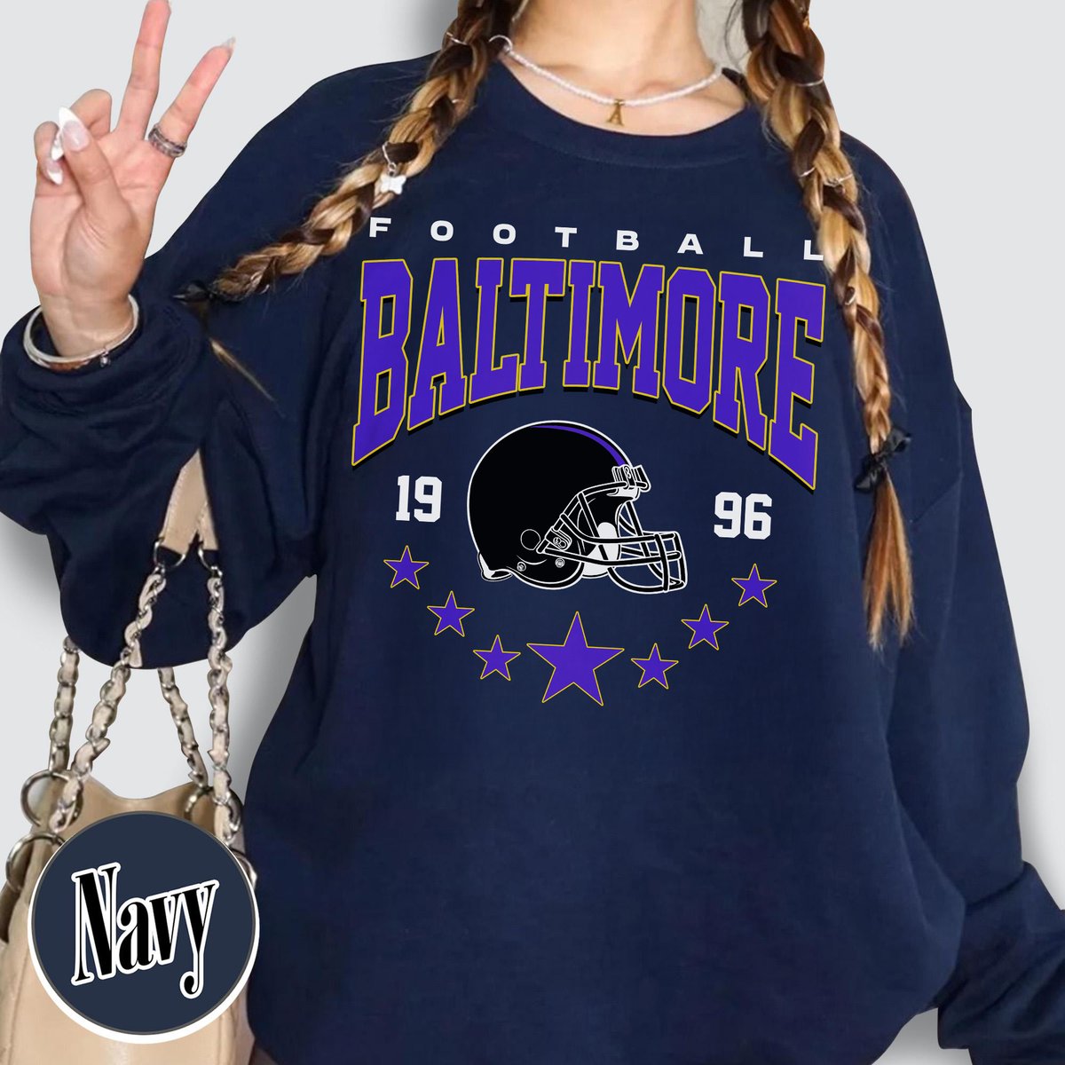 Unisex Baltimore football vintage crewneck sweatshirt for men and women
