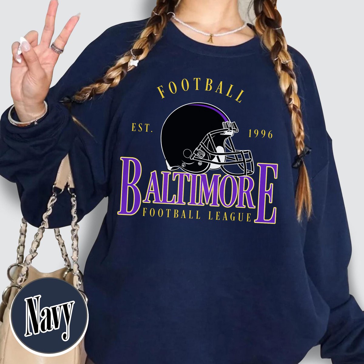 Unisex Baltimore football vintage crewneck sweatshirt for men and women
