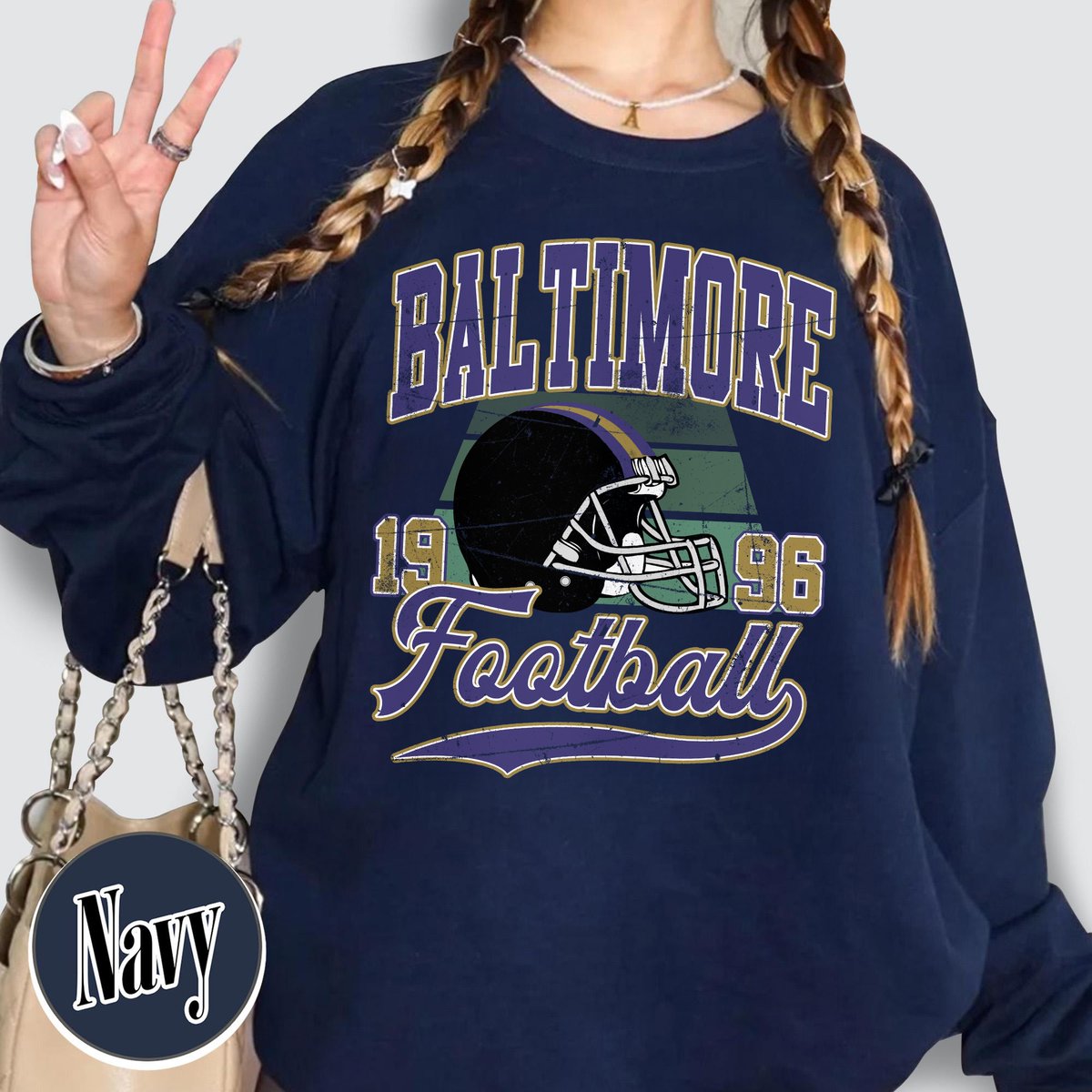 Unisex Baltimore football vintage crewneck sweatshirt for men and women