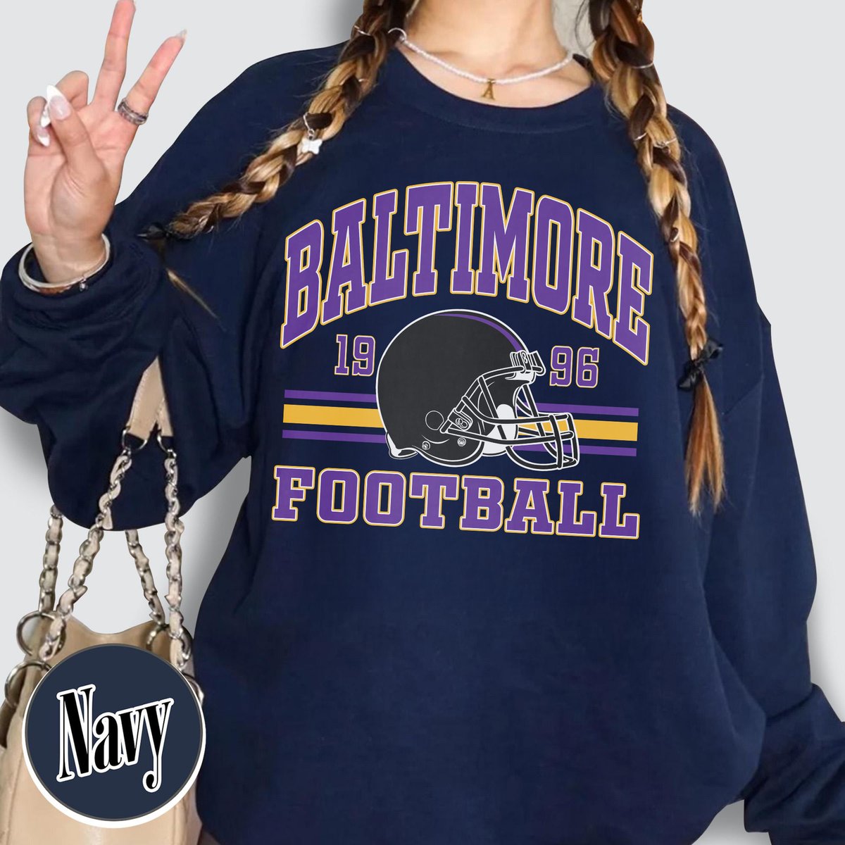 Unisex Baltimore football vintage crewneck sweatshirt for men and women