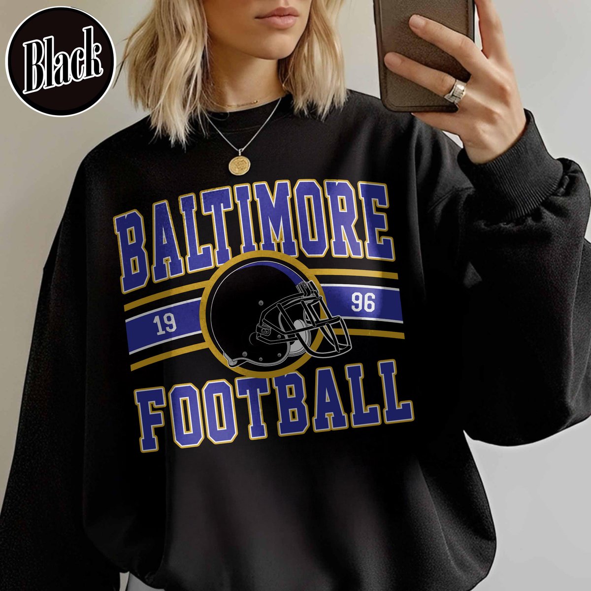 Unisex Baltimore football vintage crewneck sweatshirt for men and women