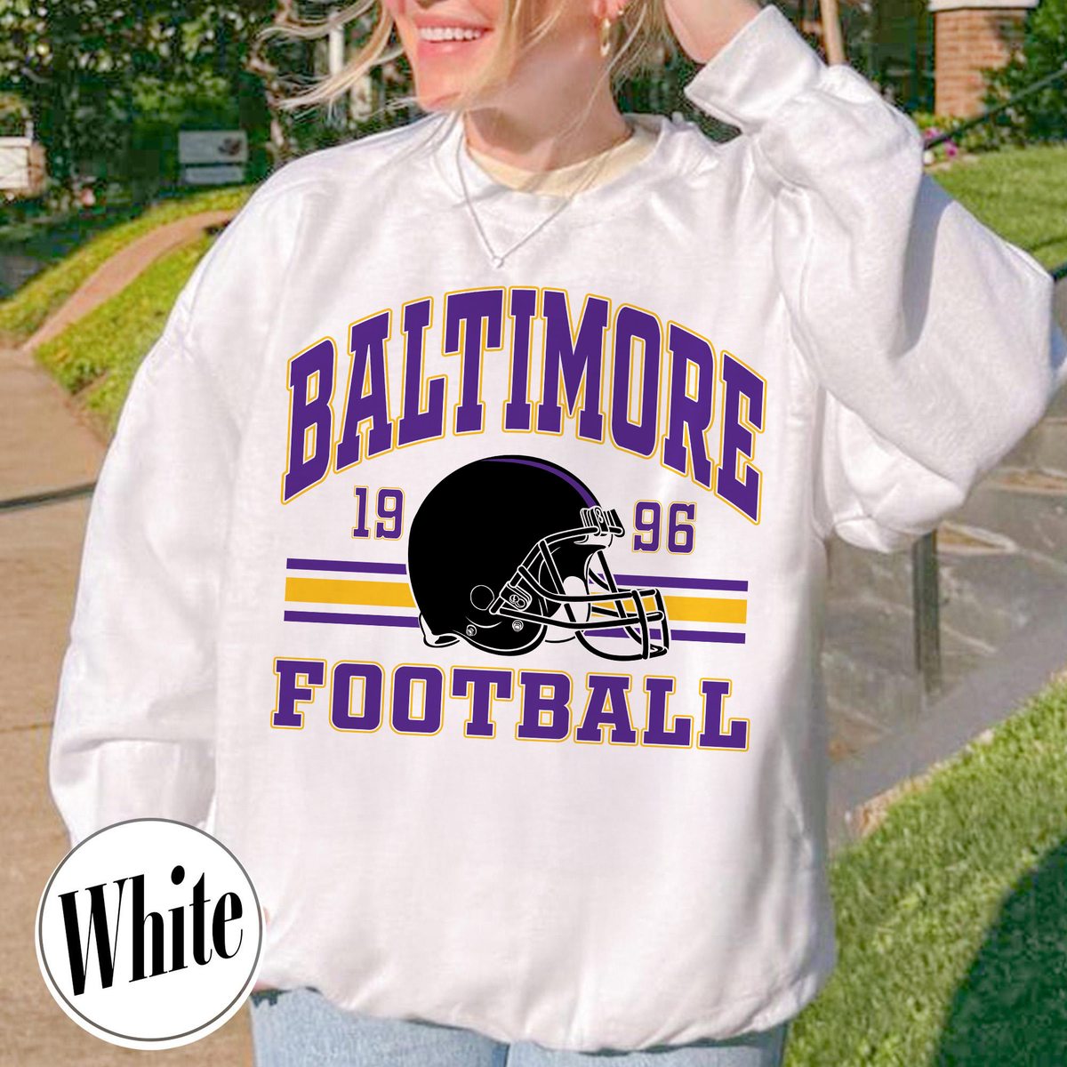 Unisex Baltimore football vintage crewneck sweatshirt for men and women