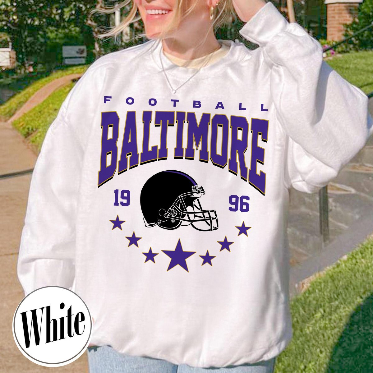 Unisex Baltimore football vintage crewneck sweatshirt for men and women