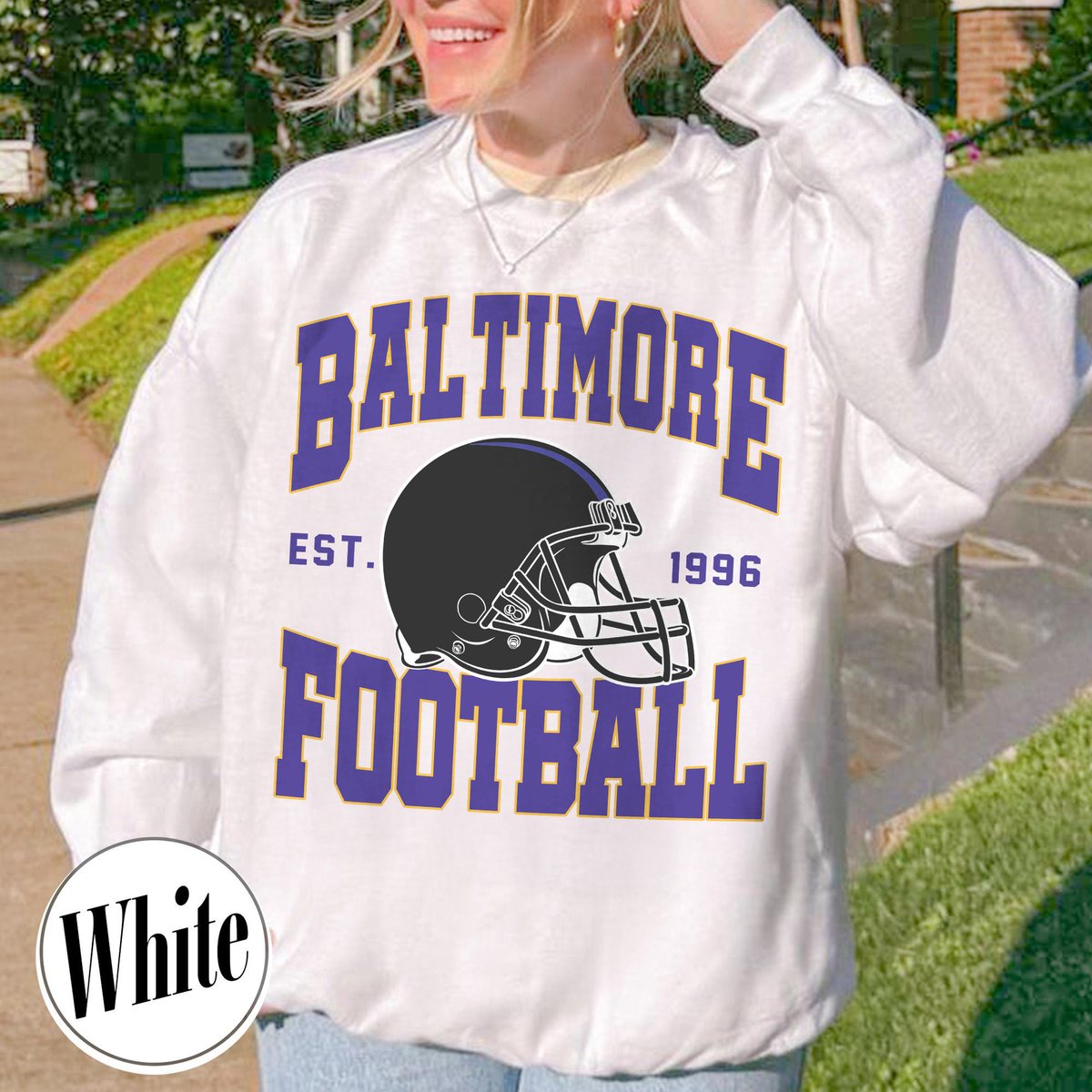 Unisex Baltimore football vintage crewneck sweatshirt for men and women