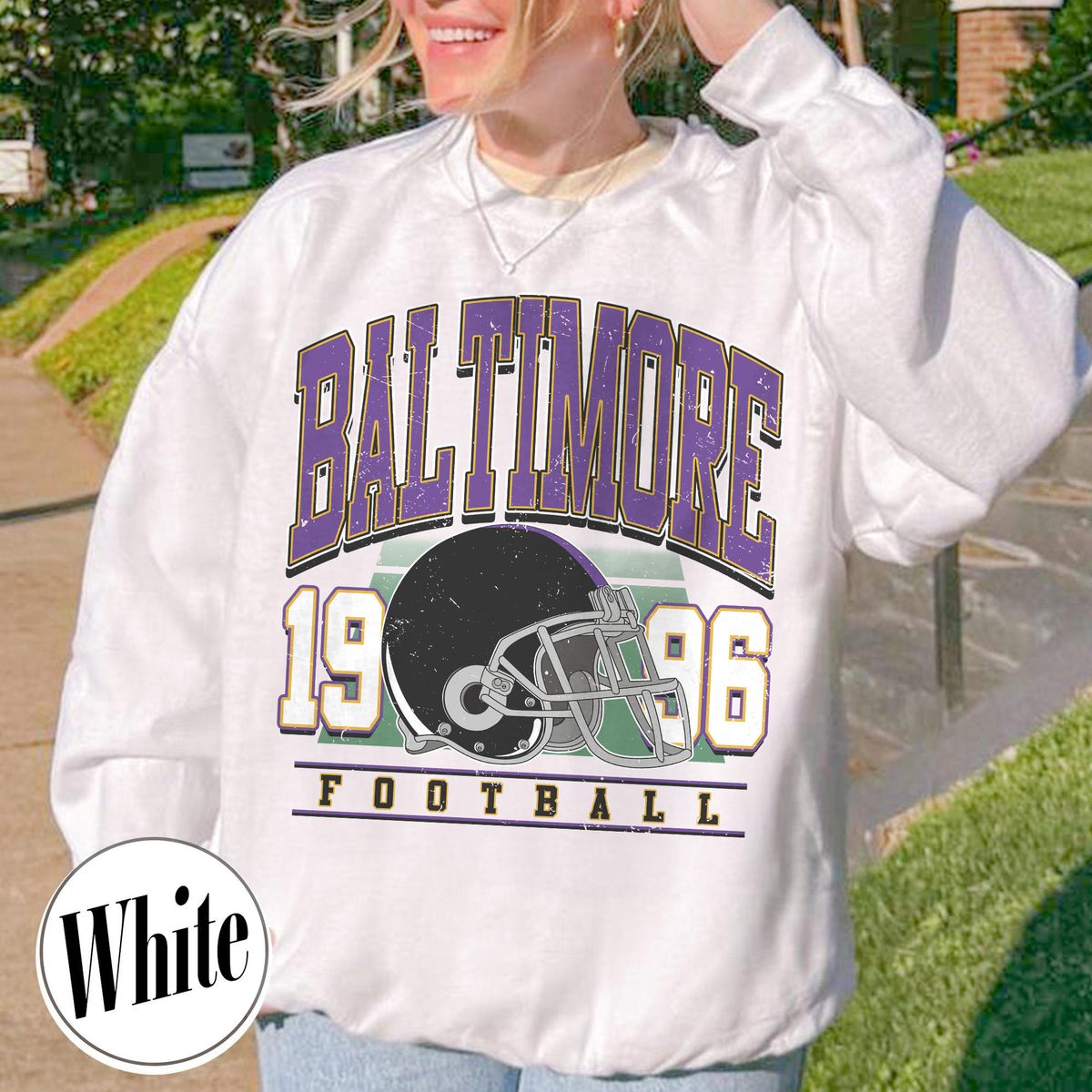 Unisex Baltimore football vintage crewneck sweatshirt for men and women