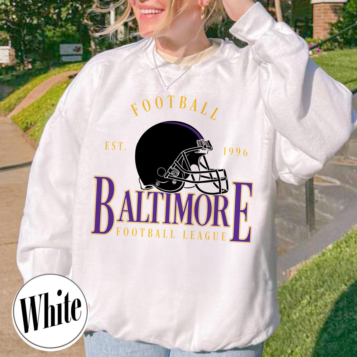 Unisex Baltimore football vintage crewneck sweatshirt for men and women