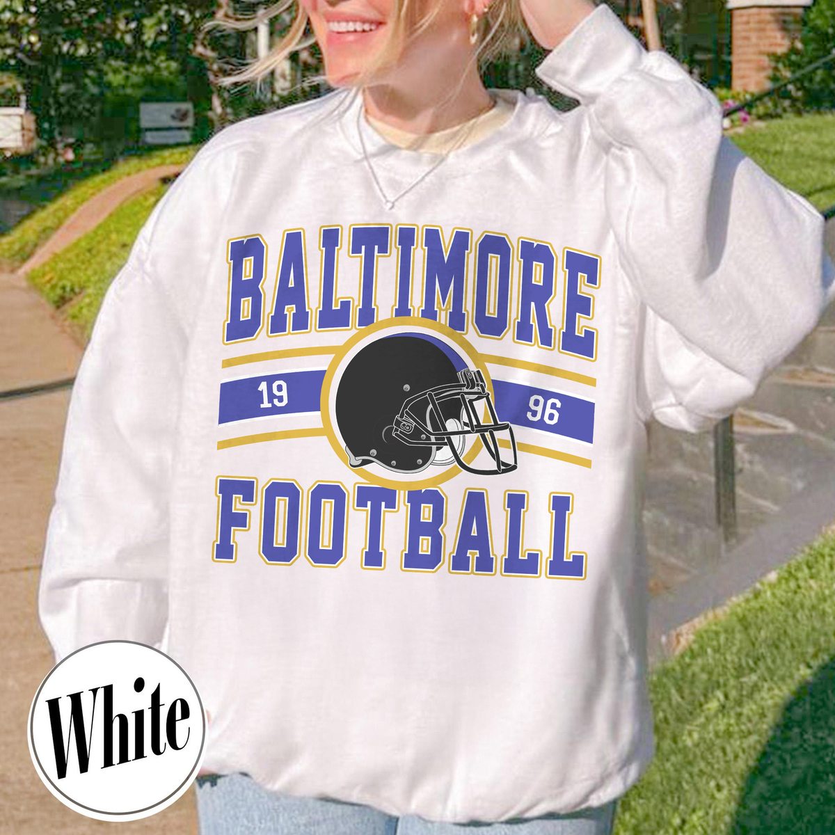 Unisex Baltimore football vintage crewneck sweatshirt for men and women