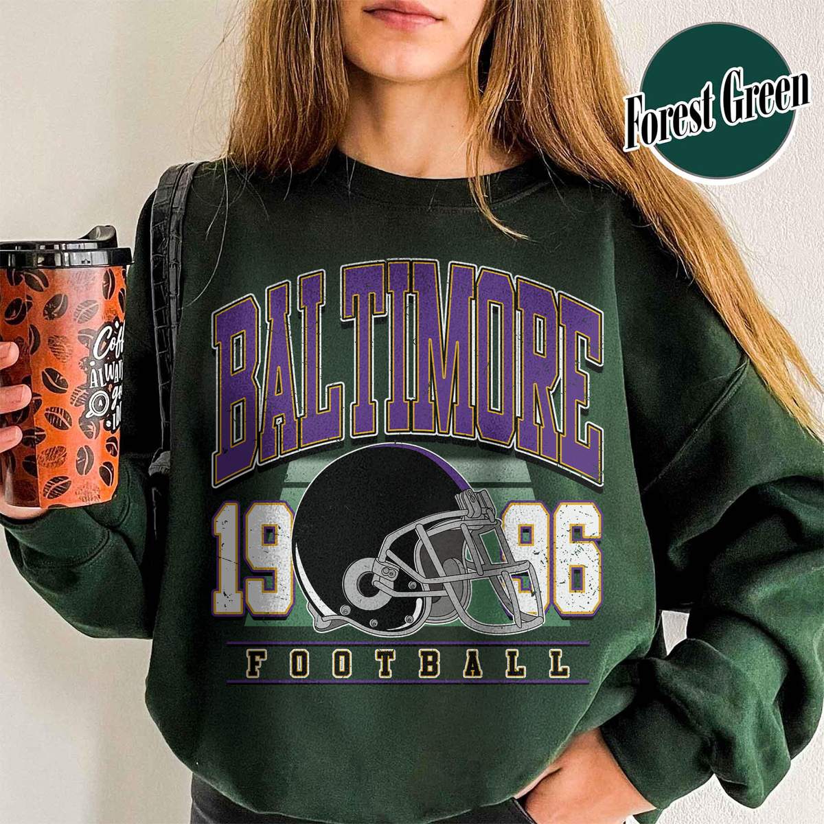 Unisex Baltimore football vintage crewneck sweatshirt for men and women