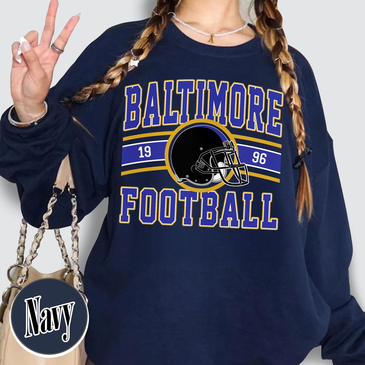 Unisex Baltimore football vintage crewneck sweatshirt for men and women