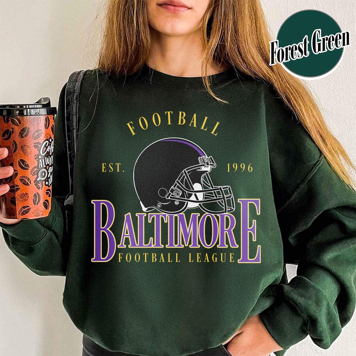 Unisex Baltimore football vintage crewneck sweatshirt for men and women