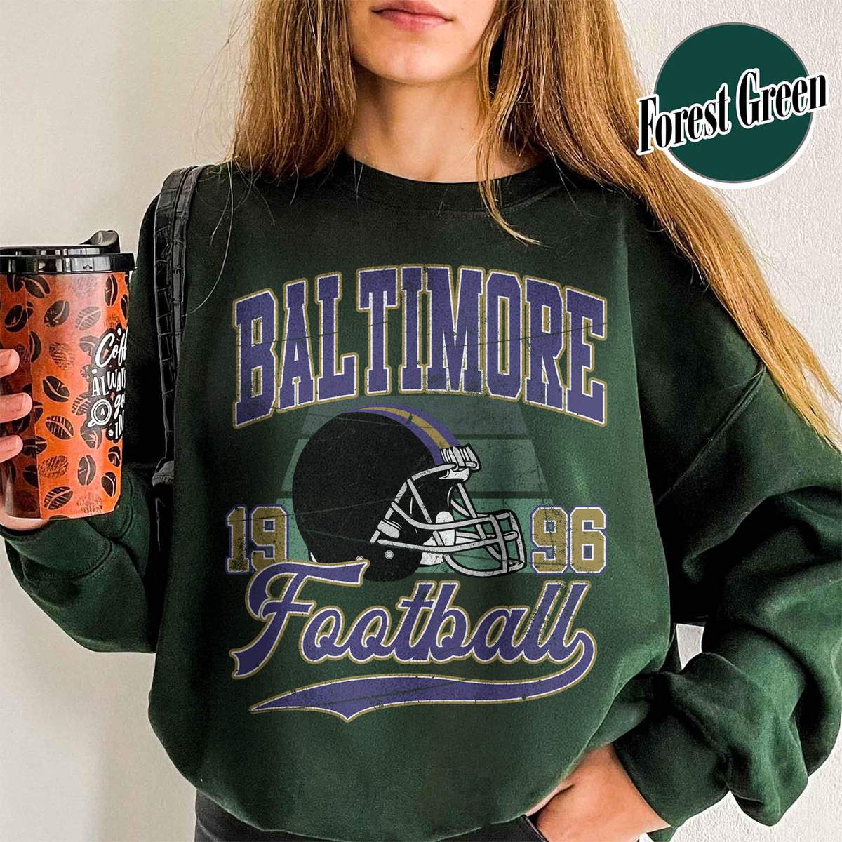 Unisex Baltimore football vintage crewneck sweatshirt for men and women