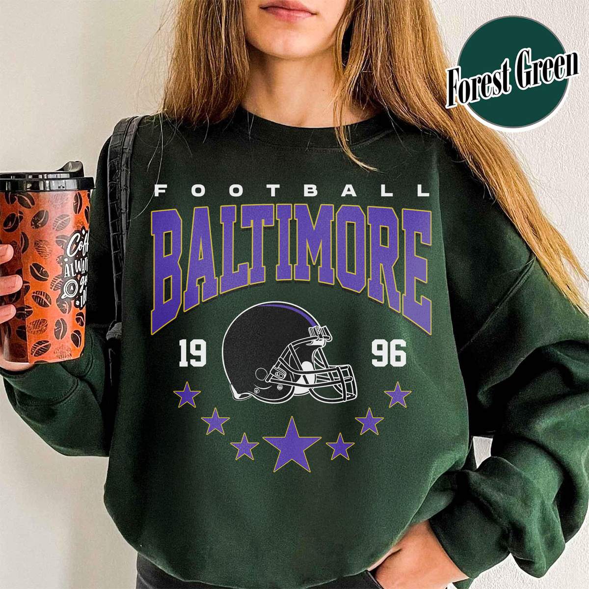 Unisex Baltimore football vintage crewneck sweatshirt for men and women