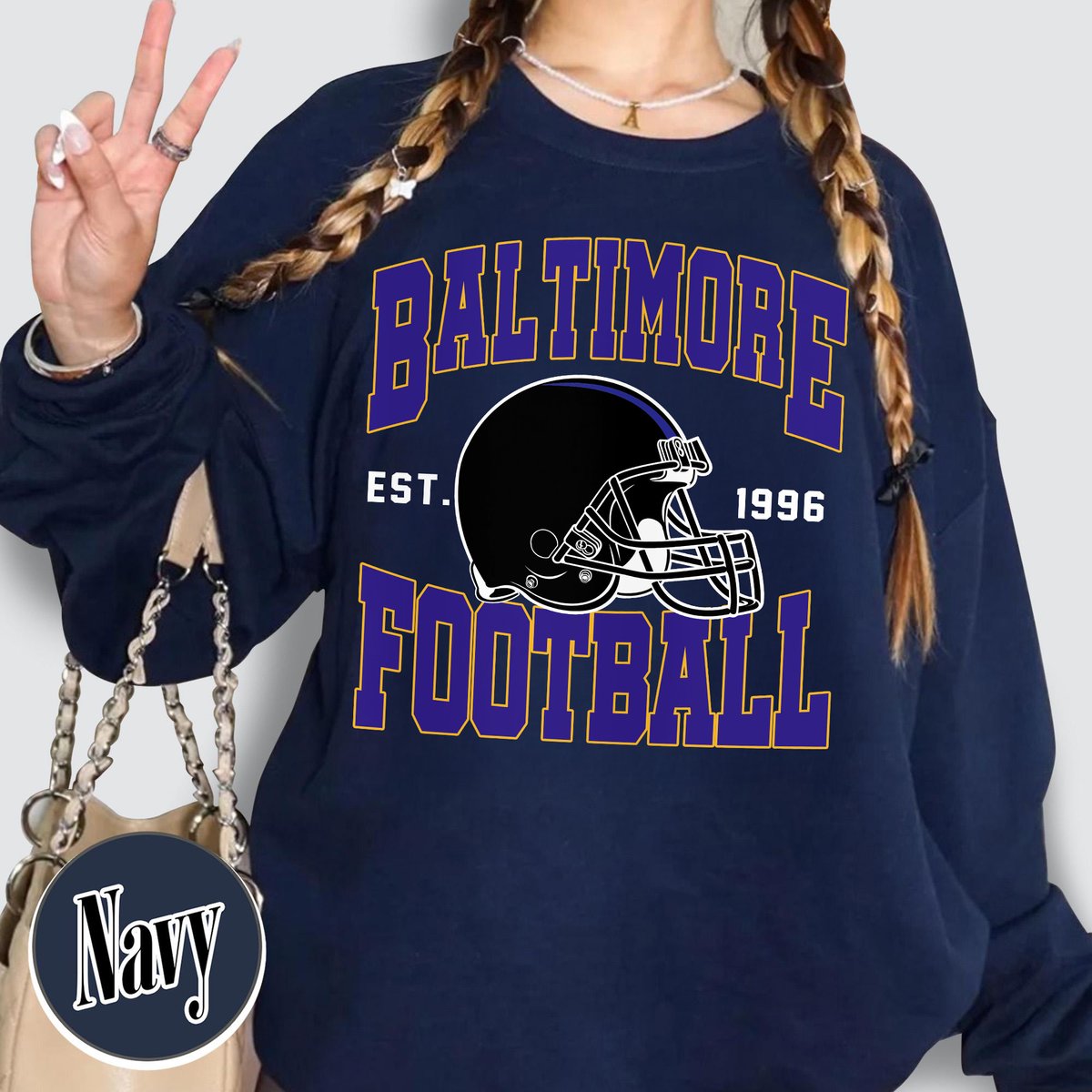 Unisex Baltimore football vintage crewneck sweatshirt for men and women