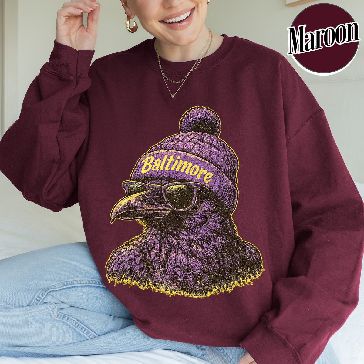Unisex Baltimore football vintage crewneck sweatshirt for men and women