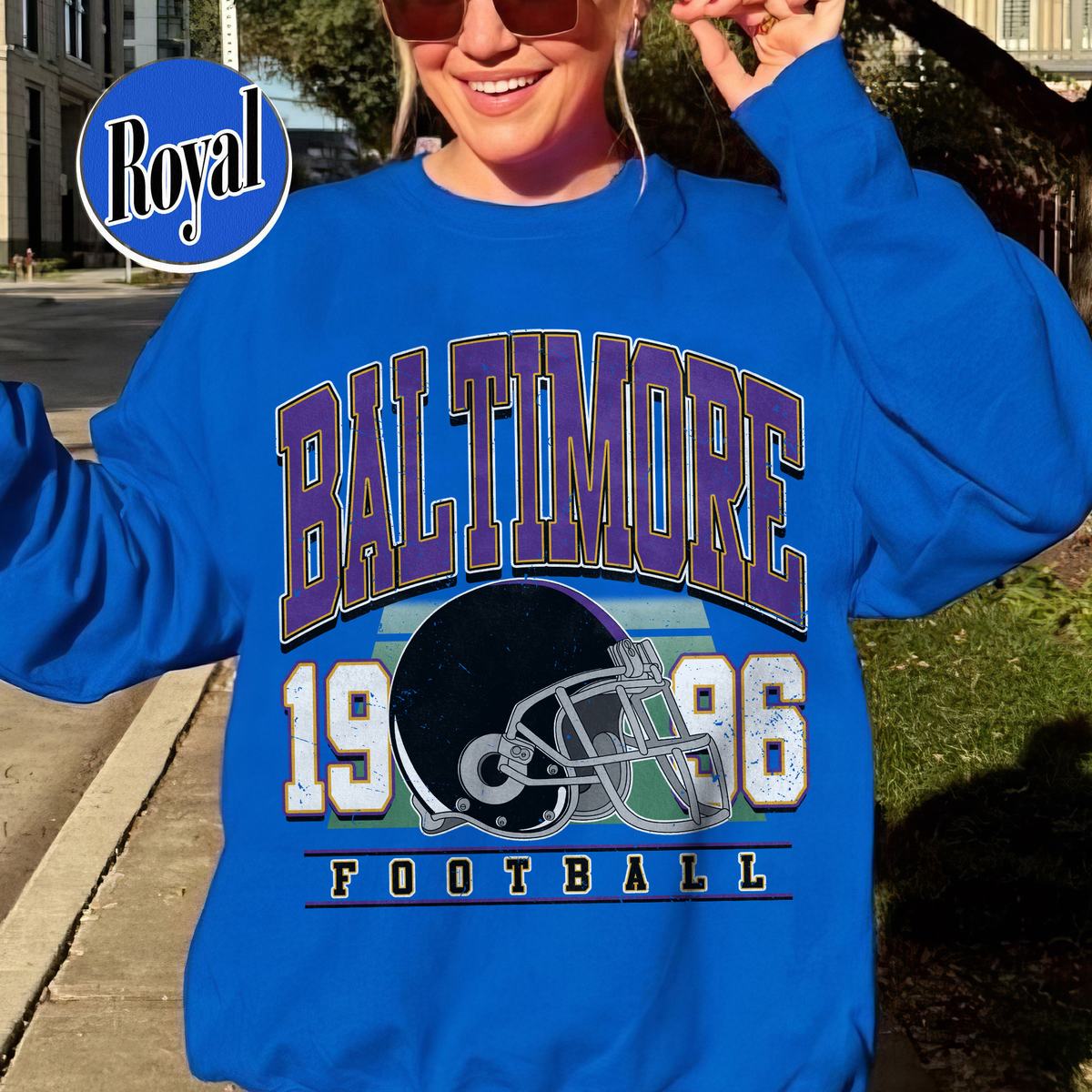 Unisex Baltimore football vintage crewneck sweatshirt for men and women