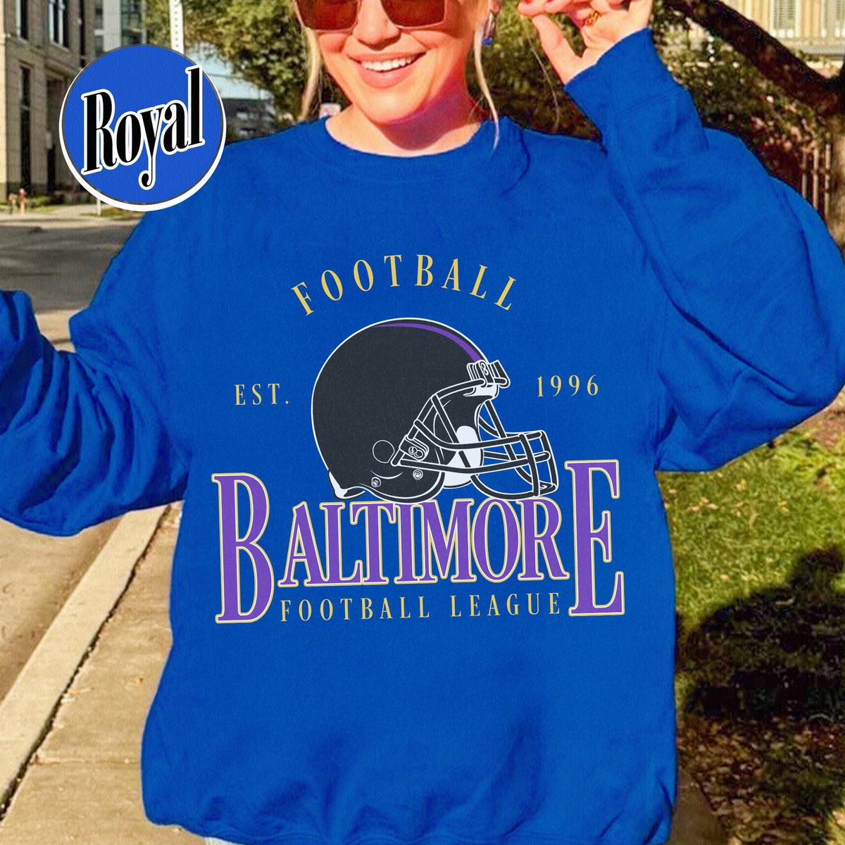 Unisex Baltimore football vintage crewneck sweatshirt for men and women