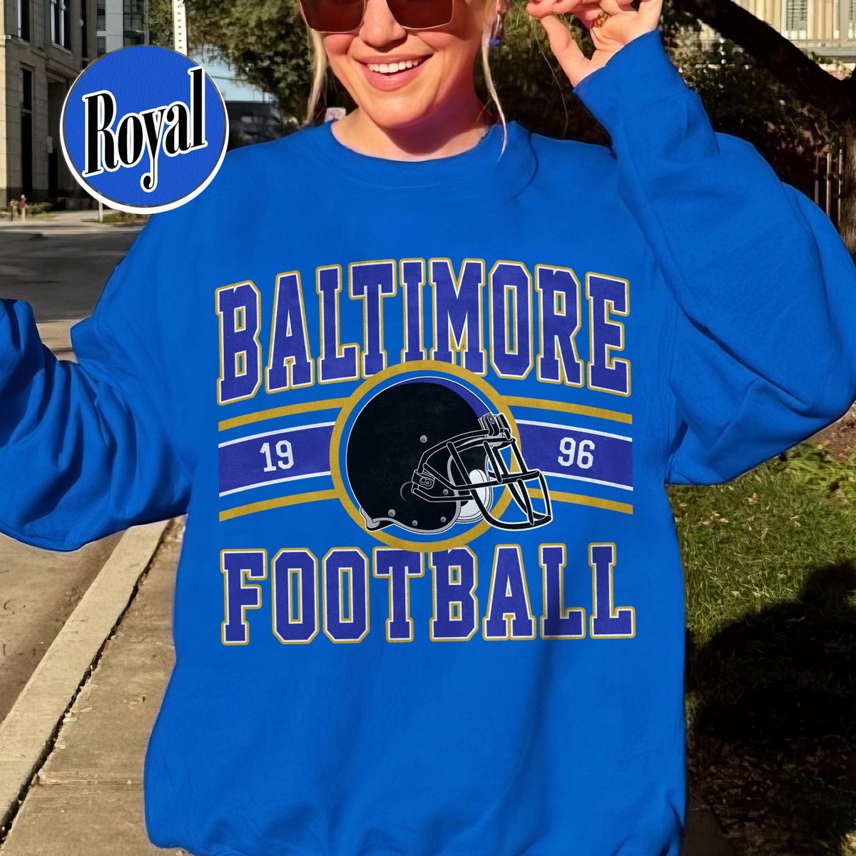 Unisex Baltimore football vintage crewneck sweatshirt for men and women