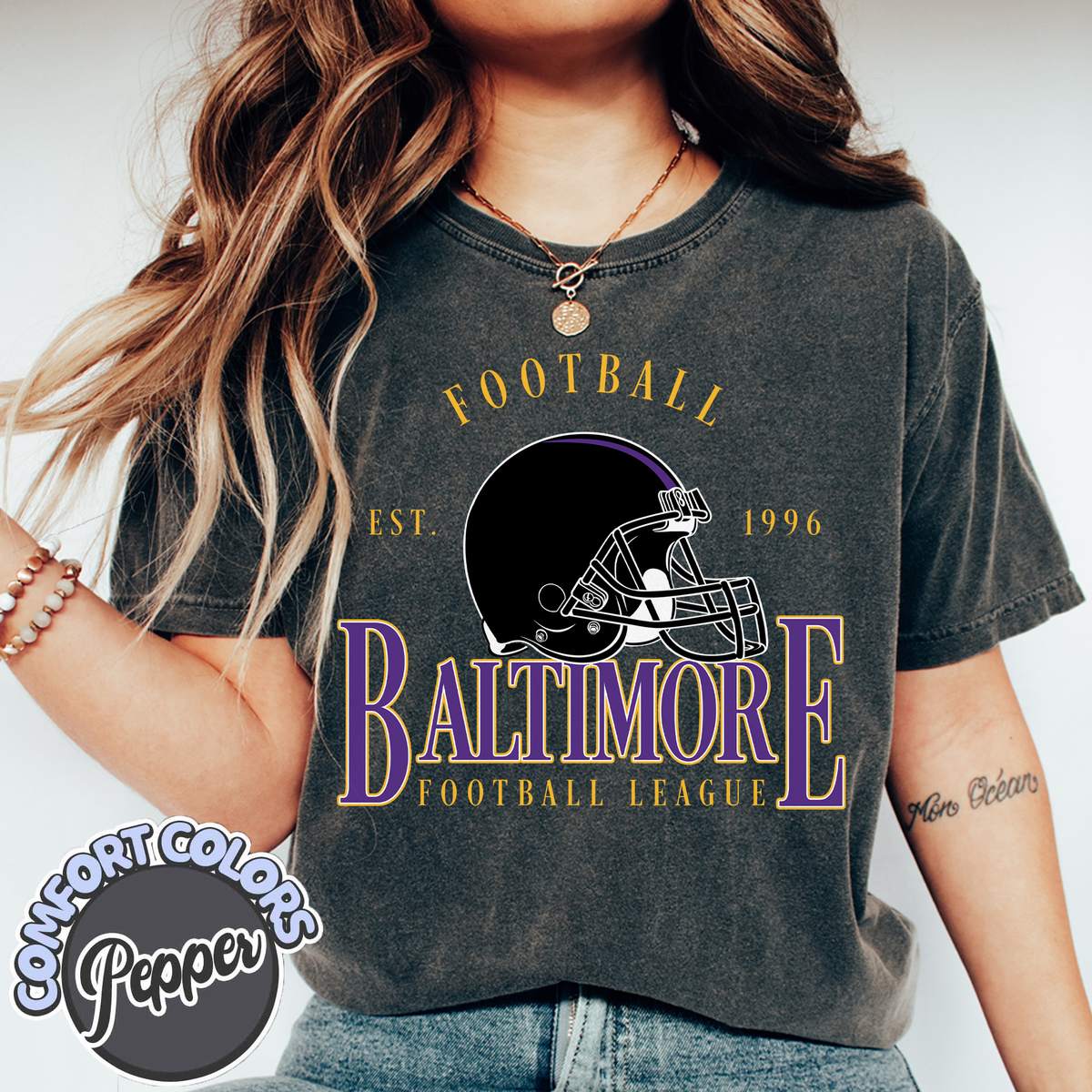 Unisex Baltimore football vintage t-shirt for men and women