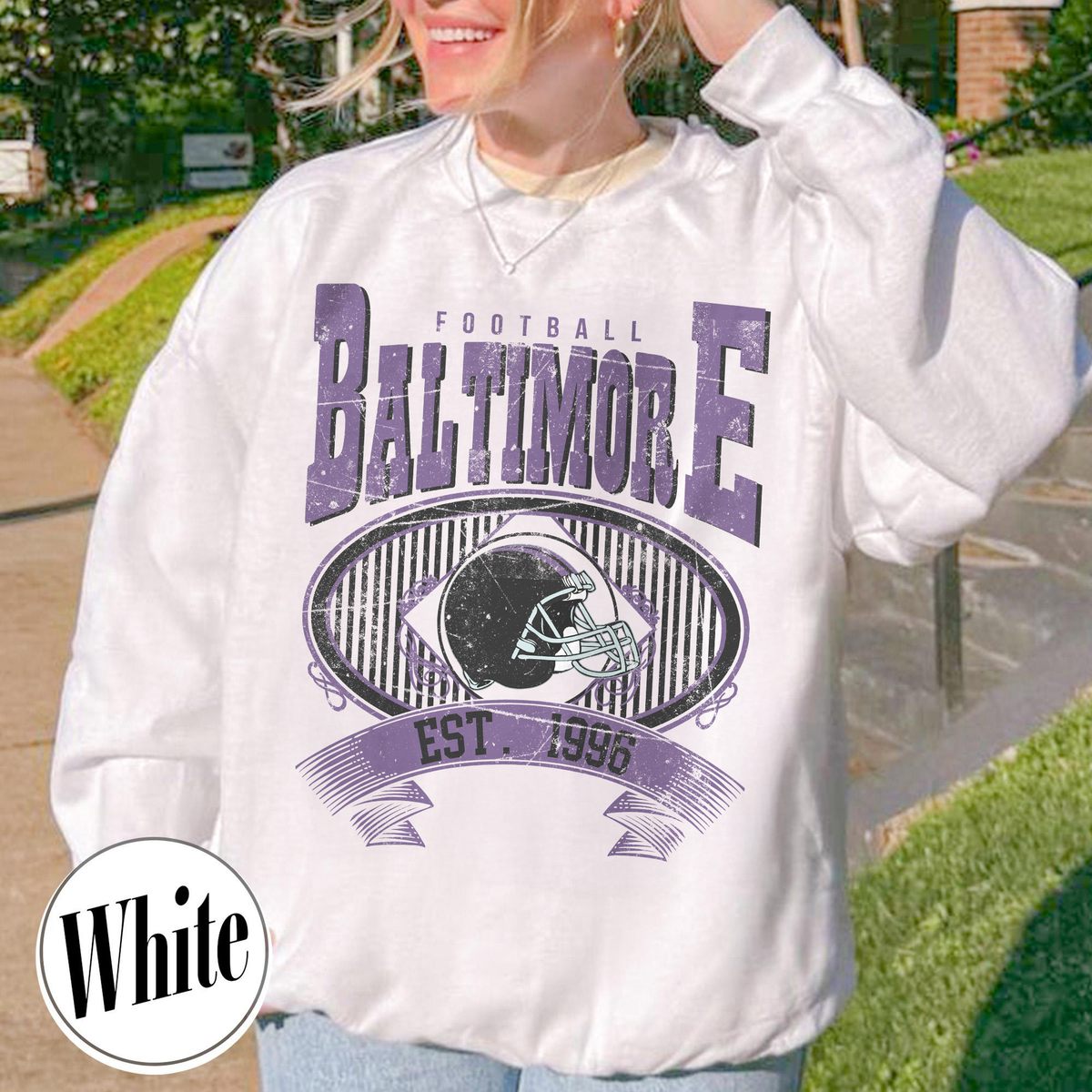 Unisex Baltimore football vintage crewneck sweatshirt for men and women