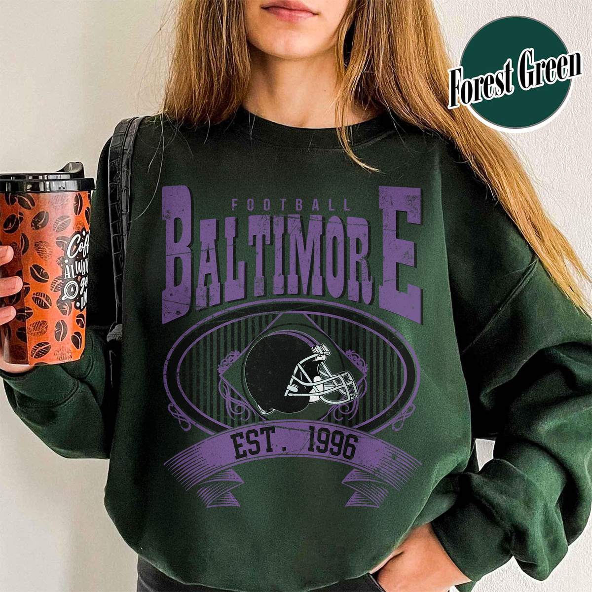 Unisex Baltimore football vintage crewneck sweatshirt for men and women