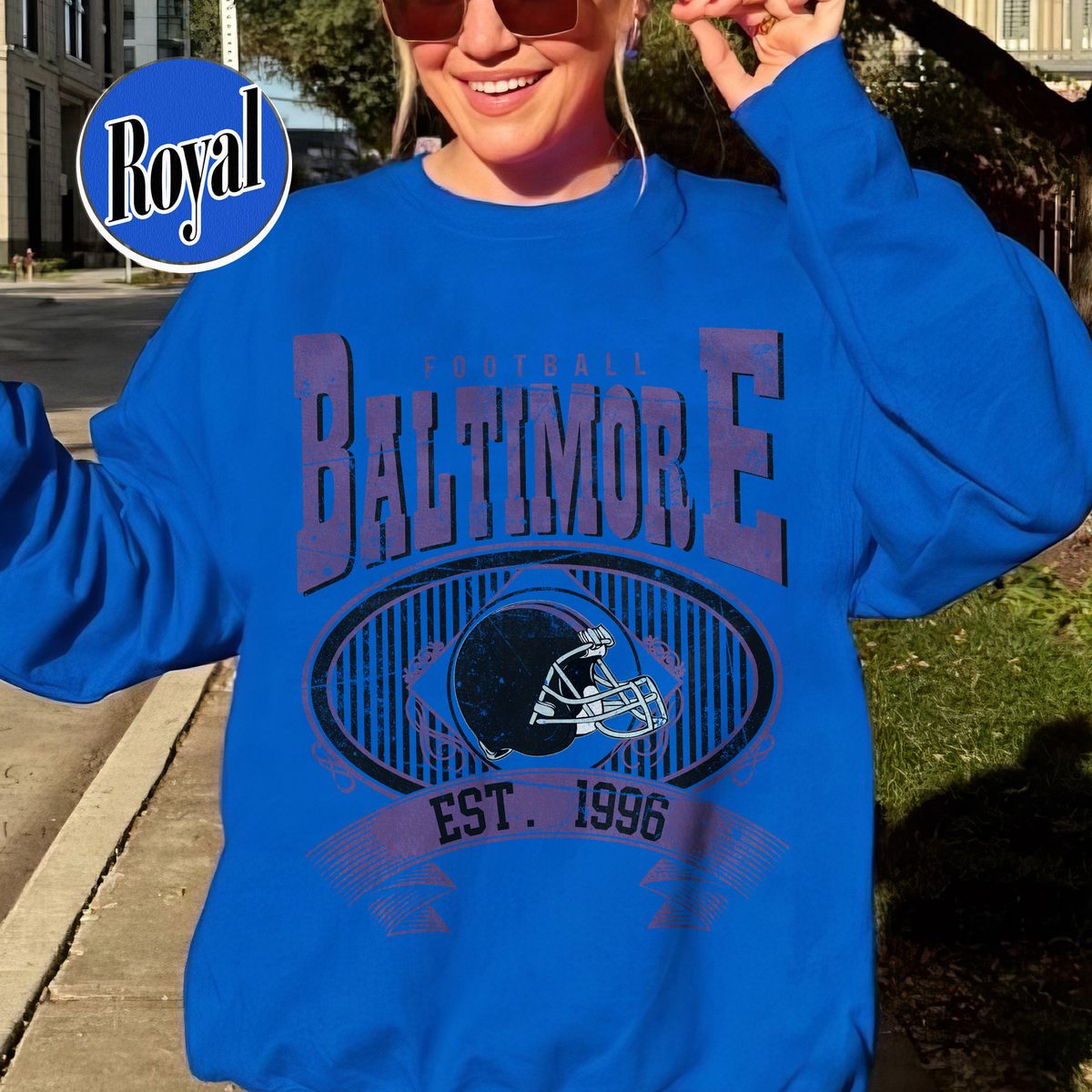 Unisex Baltimore football vintage crewneck sweatshirt for men and women
