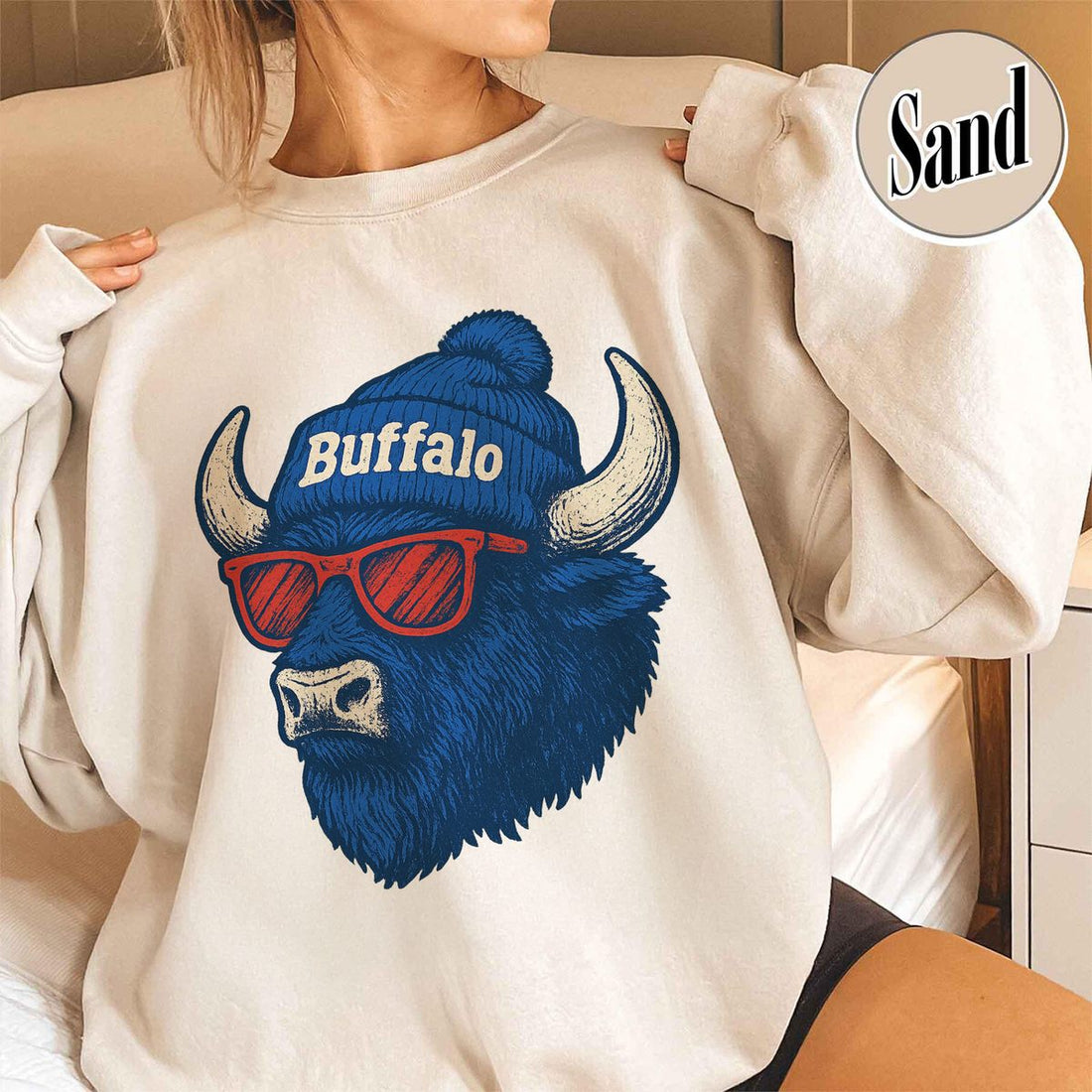 Unisex Buffalo football vintage crewneck sweatshirt for men and women