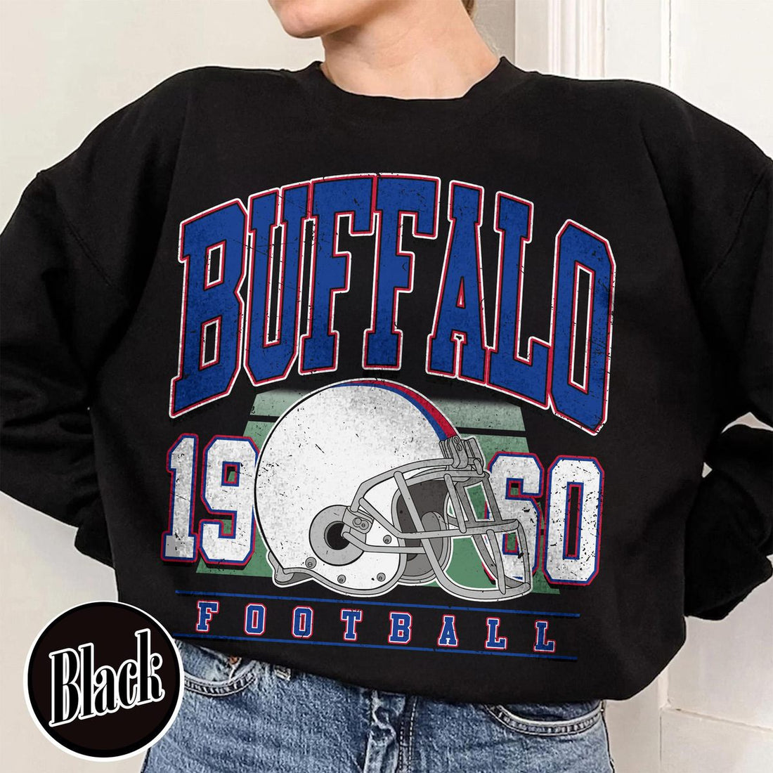 Unisex Buffalo football vintage crewneck sweatshirt for men and women