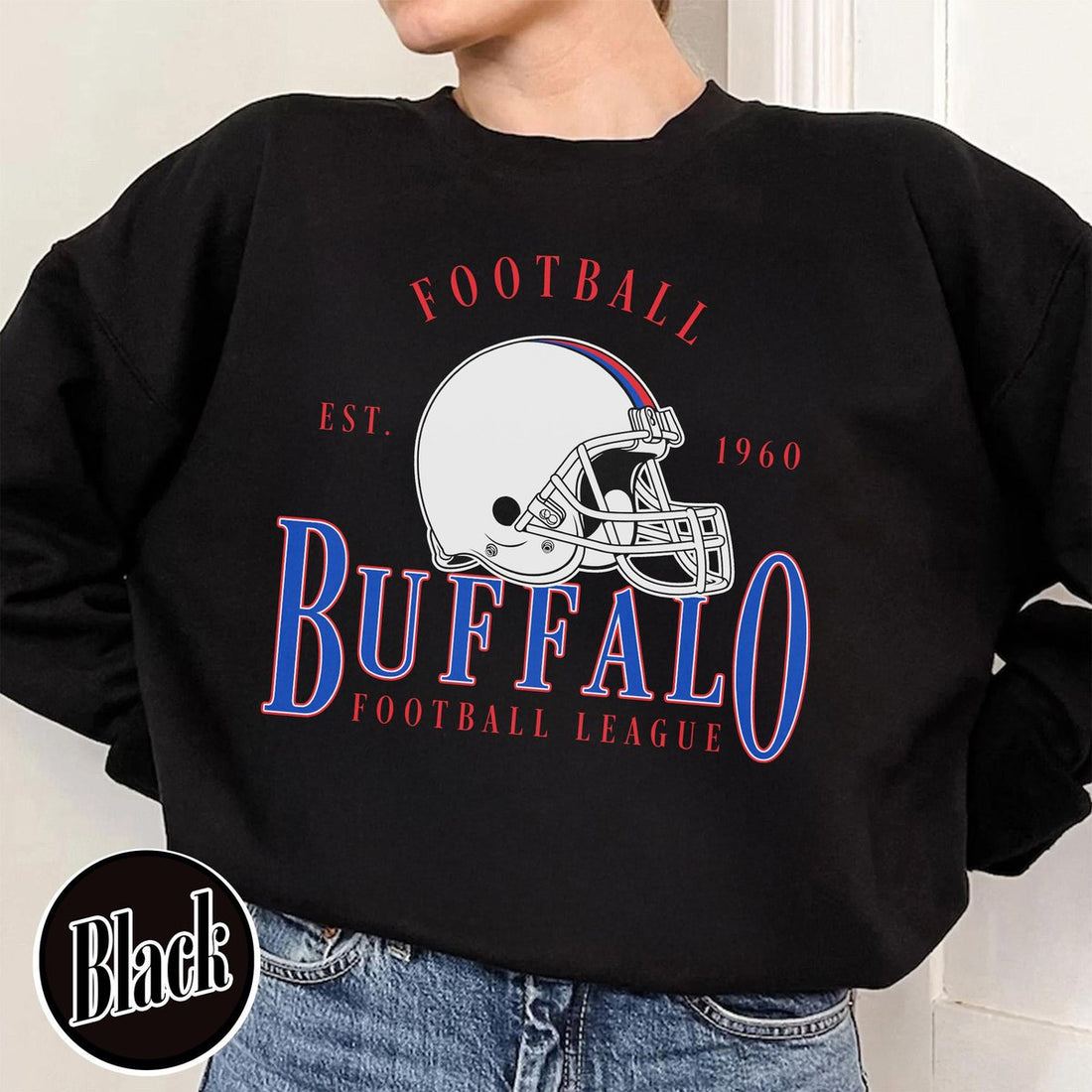 Unisex Buffalo football vintage crewneck sweatshirt for men and women