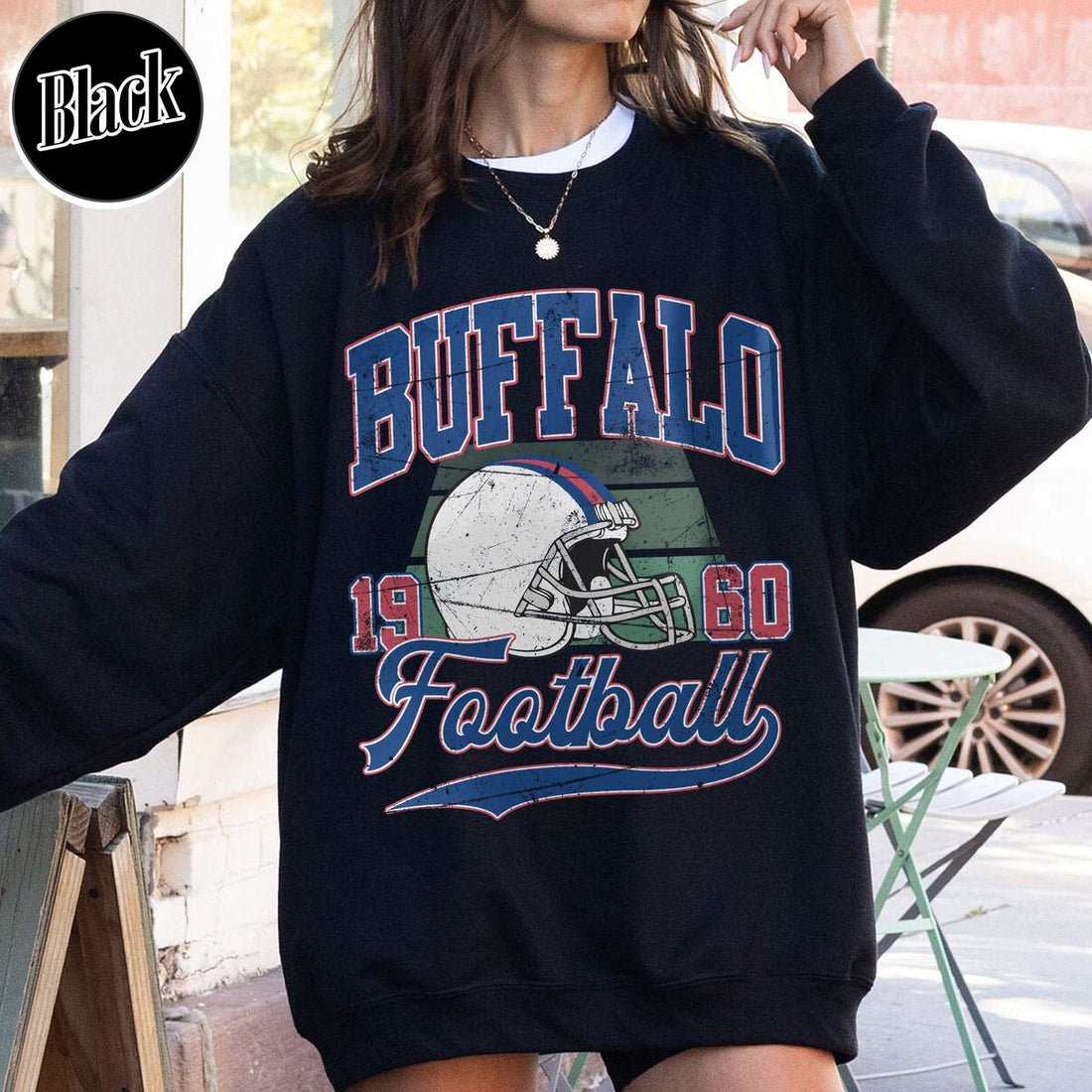Unisex Buffalo football vintage crewneck sweatshirt for men and women