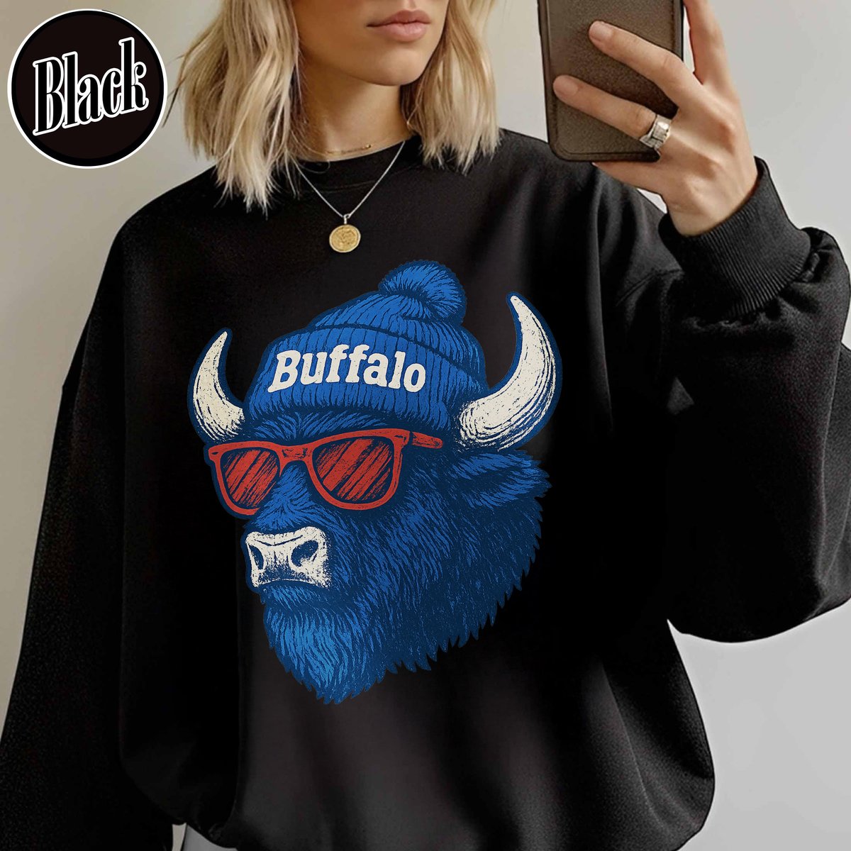 Unisex Buffalo football vintage crewneck sweatshirt for men and women