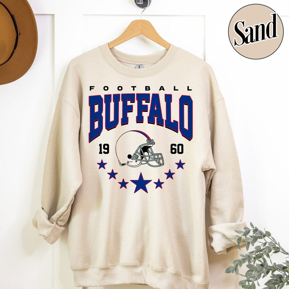 Unisex Buffalo football vintage crewneck sweatshirt for men and women