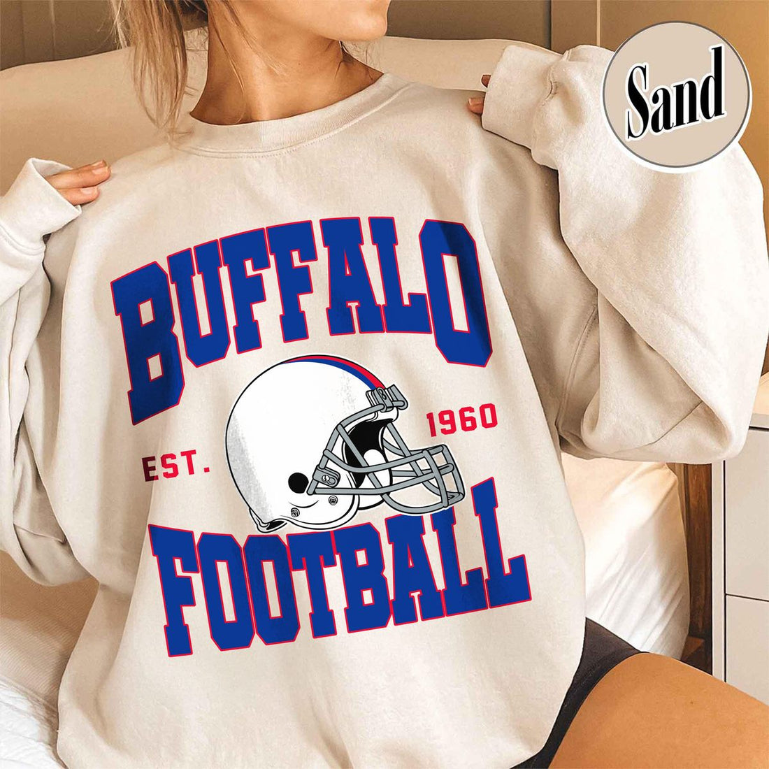 Unisex Buffalo football vintage crewneck sweatshirt for men and women