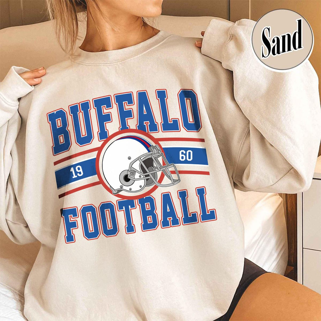 Unisex Buffalo football vintage crewneck sweatshirt for men and women