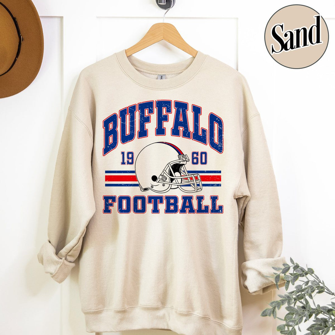 Unisex Buffalo football vintage crewneck sweatshirt for men and women