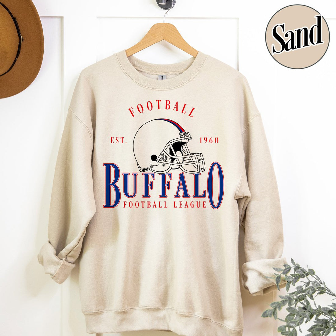 Unisex Buffalo football vintage crewneck sweatshirt for men and women