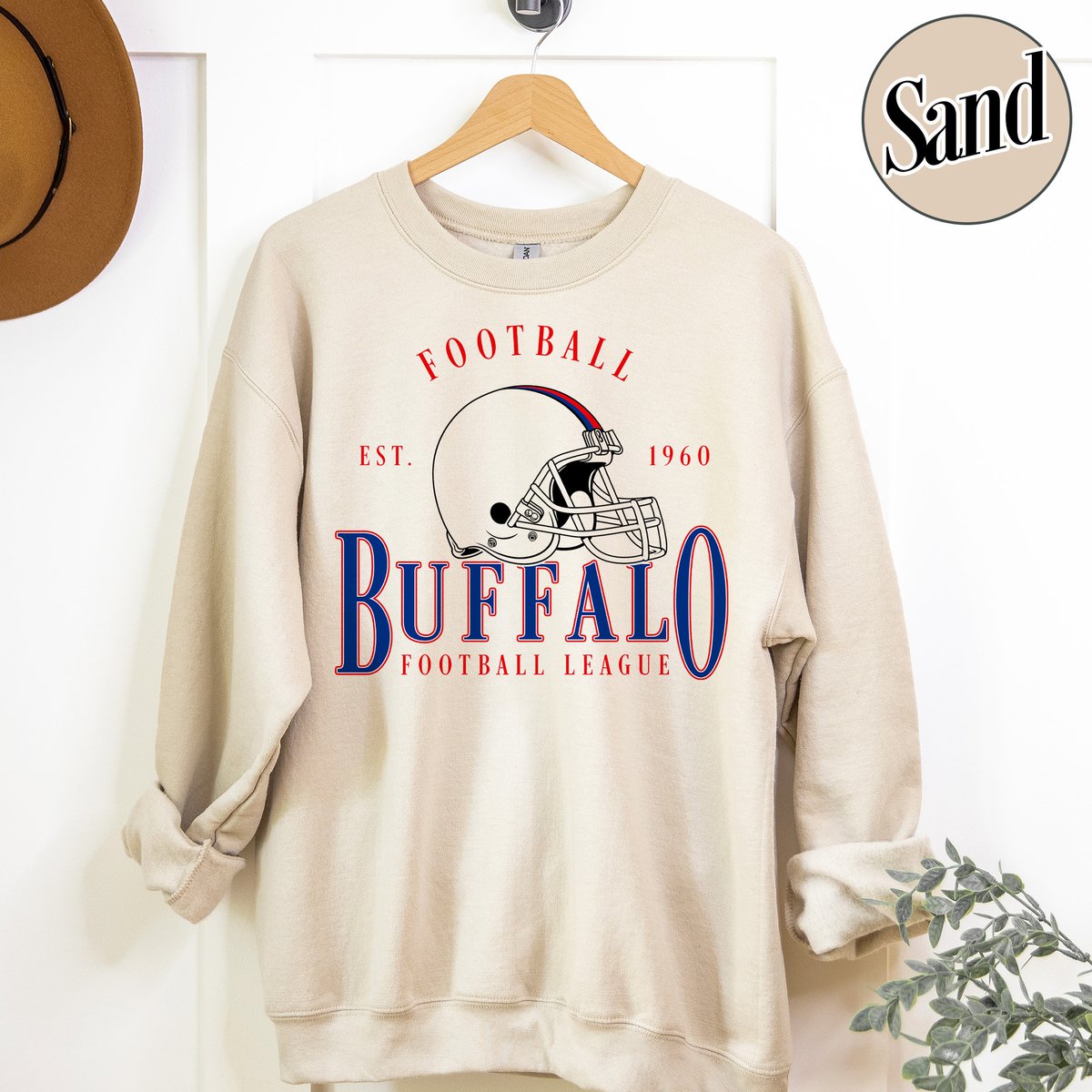 Unisex Buffalo football vintage crewneck sweatshirt for men and women