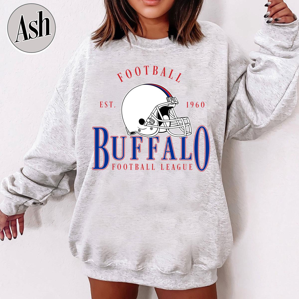 Unisex Buffalo football vintage crewneck sweatshirt for men and women