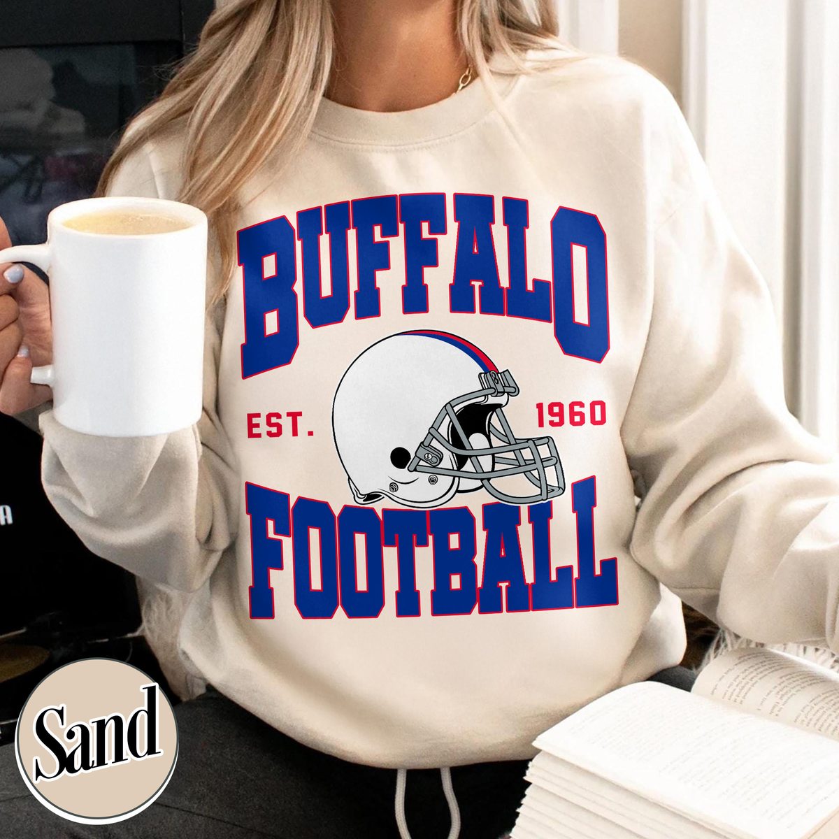 Unisex Buffalo football vintage crewneck sweatshirt for men and women