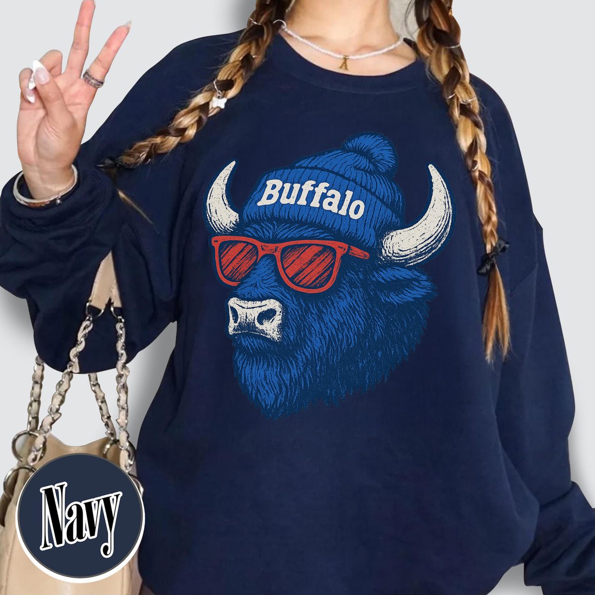 Unisex Buffalo football vintage crewneck sweatshirt for men and women