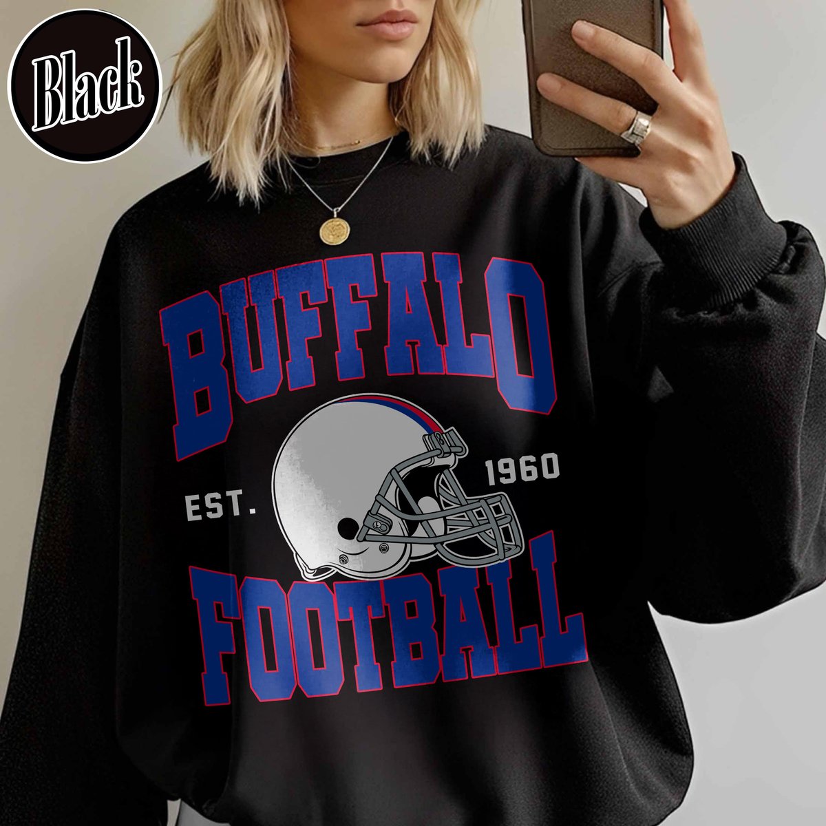 Unisex Buffalo football vintage crewneck sweatshirt for men and women
