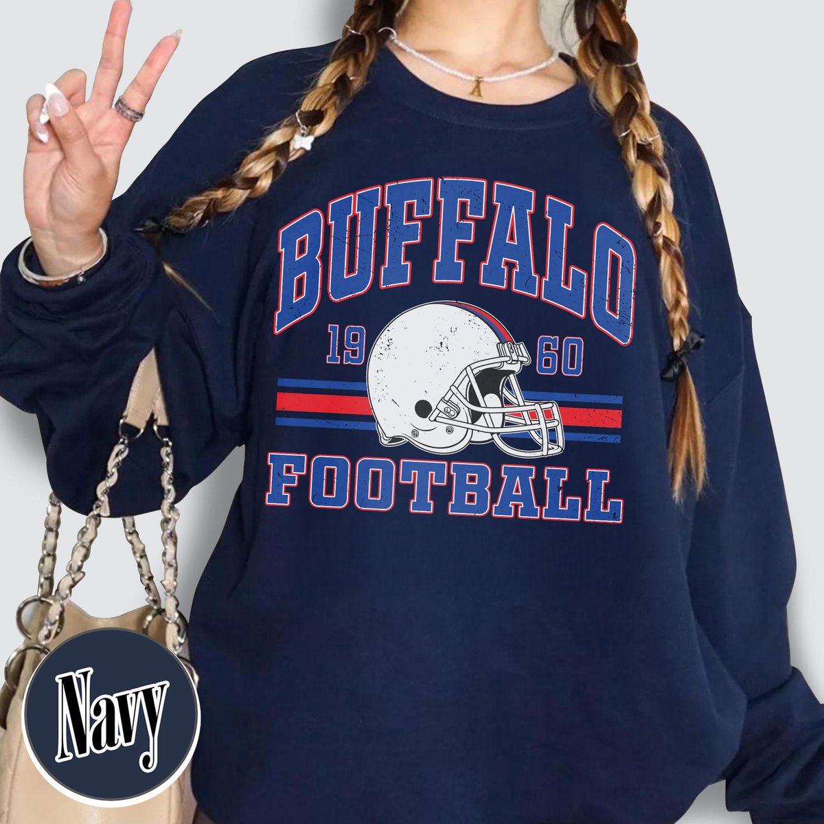 Unisex Buffalo football vintage crewneck sweatshirt for men and women