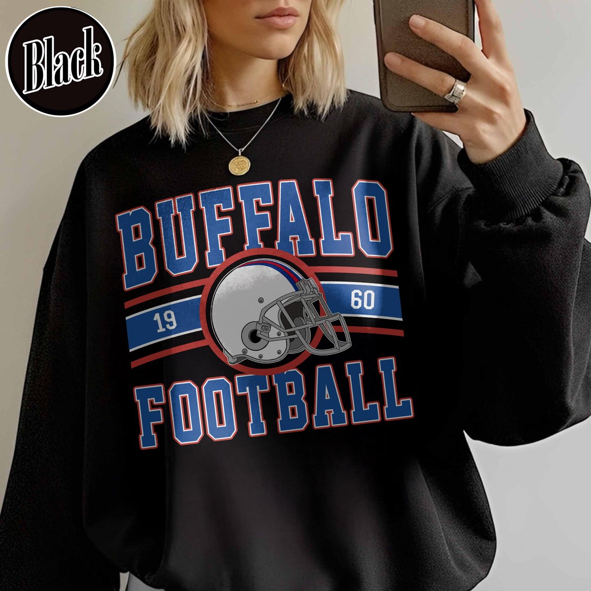 Unisex Buffalo football vintage crewneck sweatshirt for men and women