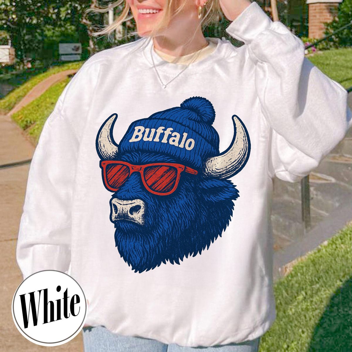 Unisex Buffalo football vintage crewneck sweatshirt for men and women