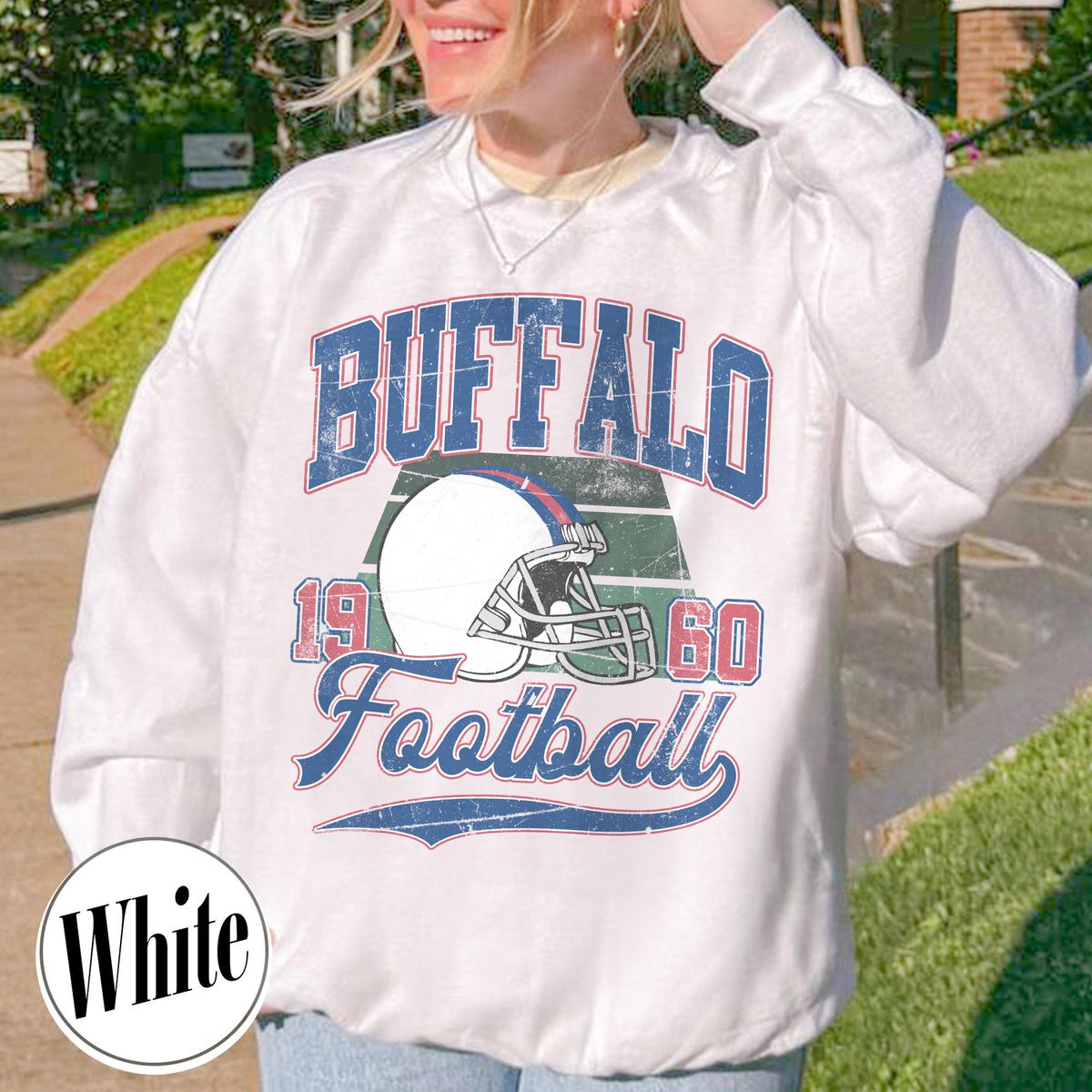 Unisex Buffalo football vintage crewneck sweatshirt for men and women