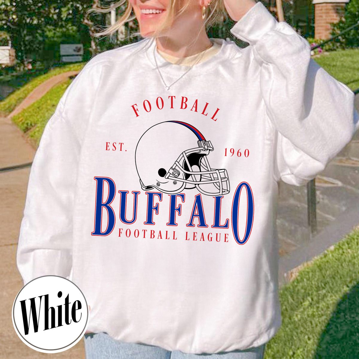 Unisex Buffalo football vintage crewneck sweatshirt for men and women