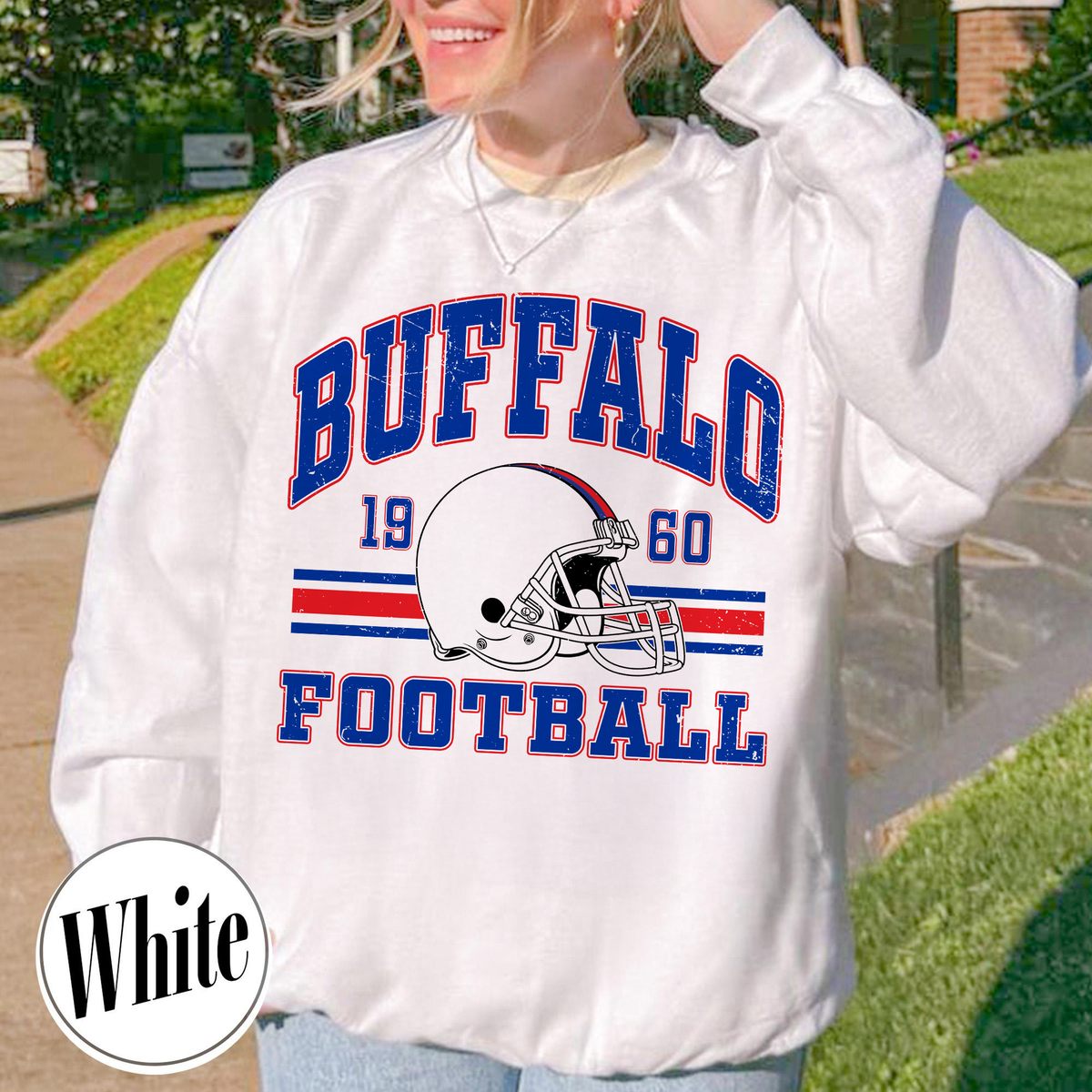 Unisex Buffalo football vintage crewneck sweatshirt for men and women