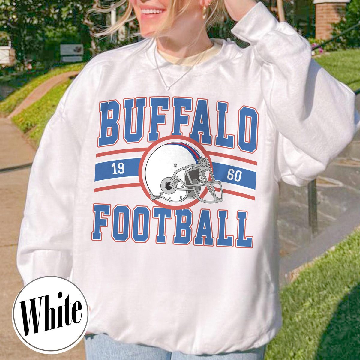 Unisex Buffalo football vintage crewneck sweatshirt for men and women