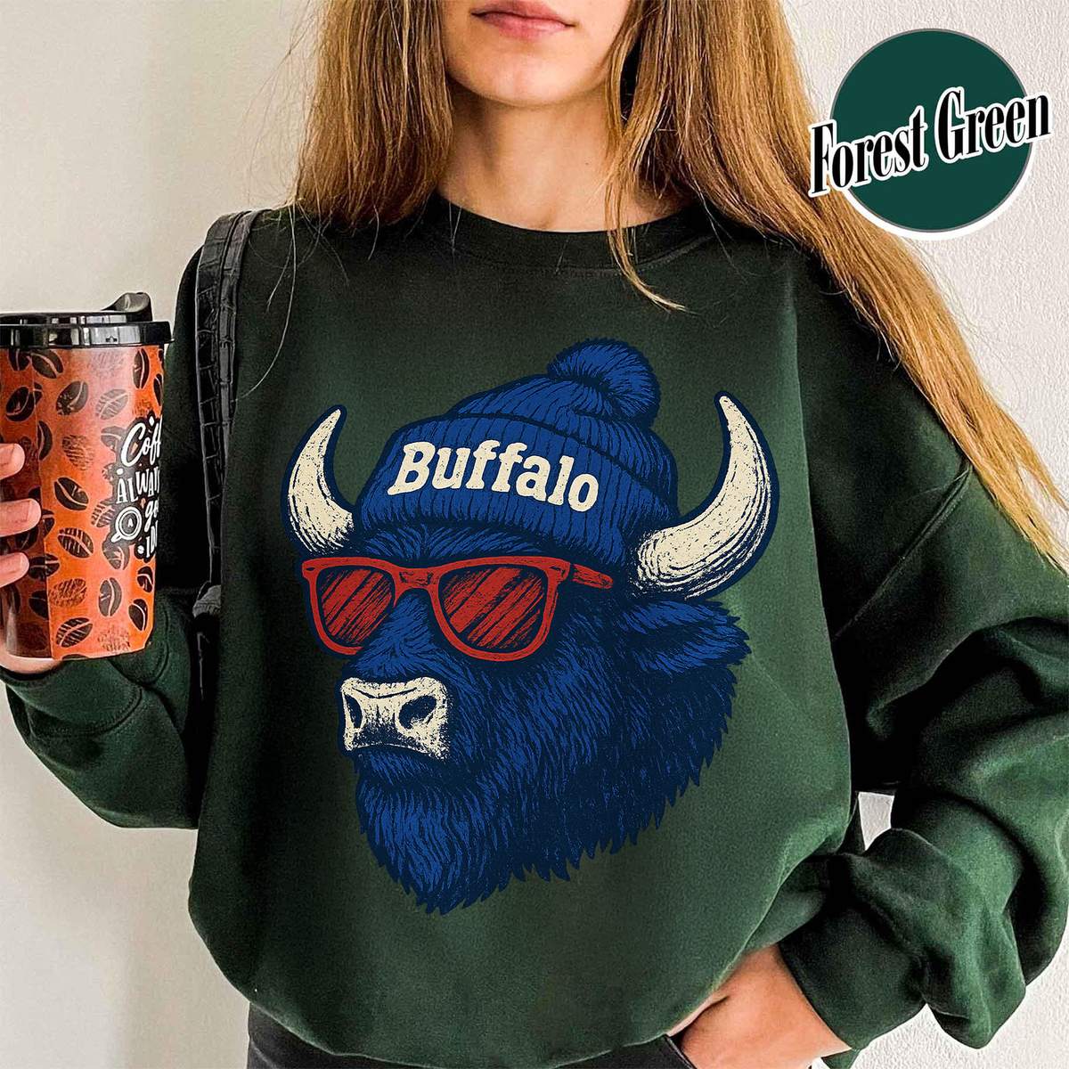 Unisex Buffalo football vintage crewneck sweatshirt for men and women
