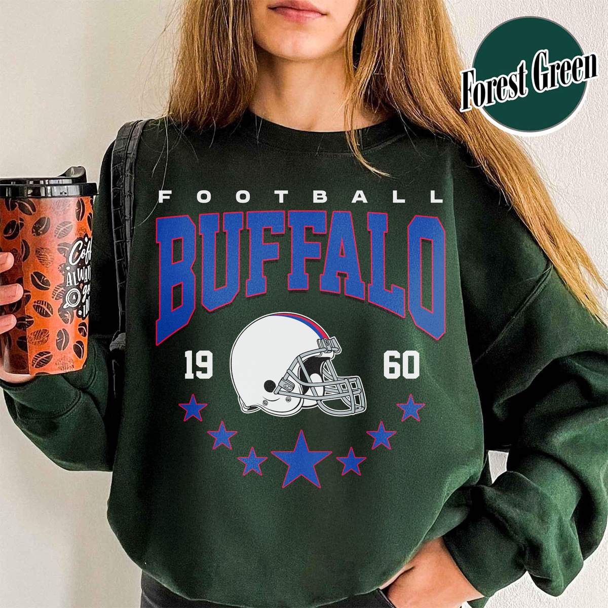 Unisex Buffalo football vintage crewneck sweatshirt for men and women