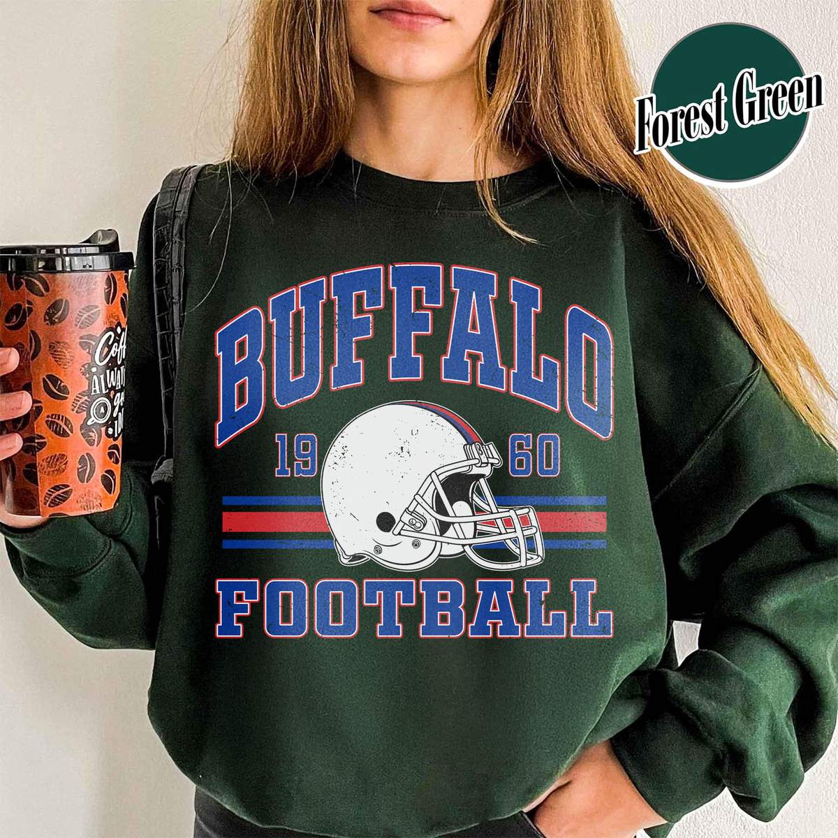 Unisex Buffalo football vintage crewneck sweatshirt for men and women